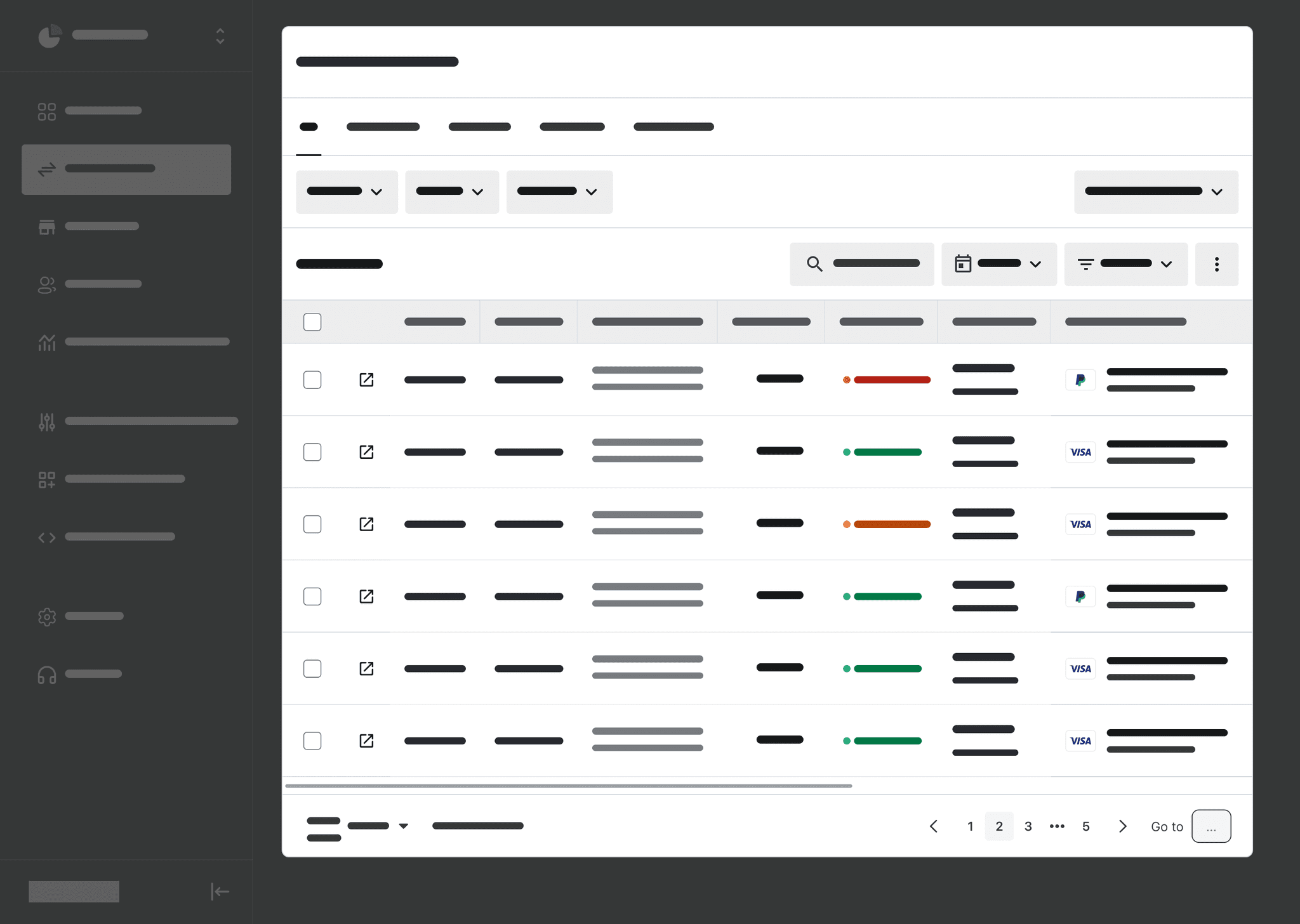 UX anatomy — the table view template
